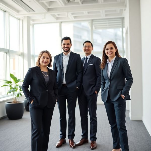 Three Orbitbswift advisers standing together in a bright Vancouver office